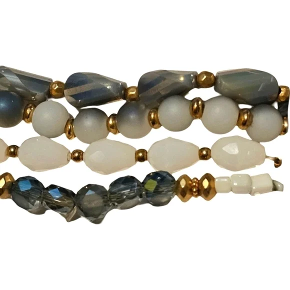 NEW LORI'S GIFTS Glass Bead Stretch Bracelet Set - Picture 2 of 7